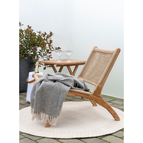 MENO, runder Outdoor-Balkon Teppich beige 120 cm oder 180 cm