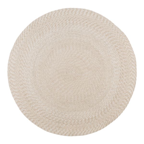 MENO, runder Outdoor-Balkon Teppich beige 120 cm oder 180 cm