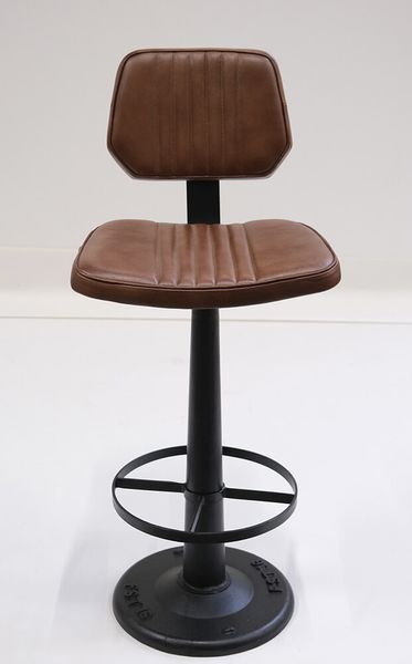 Matz-Möbel Barhocker PEDI Leder-Metall SH 70 cm, Barmöbel Industriedesign