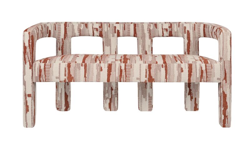 Designer Polsterbank MADI Stoff beige-terra 2 Sitzer