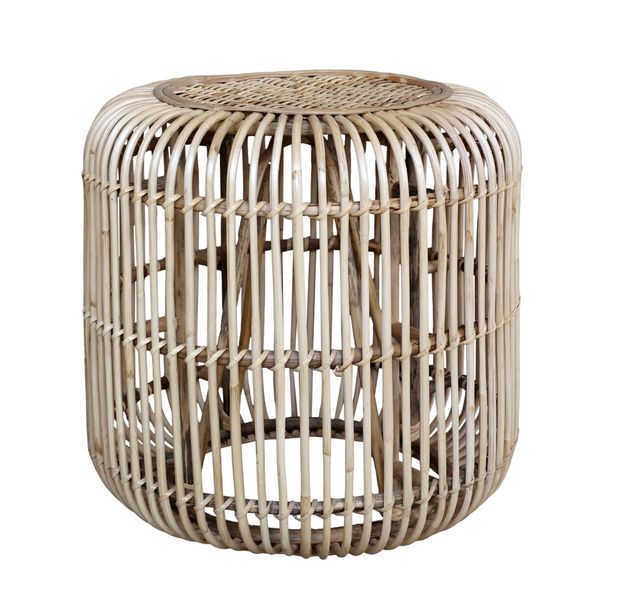 HELLA, Garten Liegestuhl mit Beistelltisch Rattan