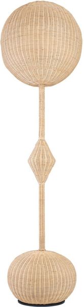 RITA, Designer Rattan Stehlampe rund, Kugellampe