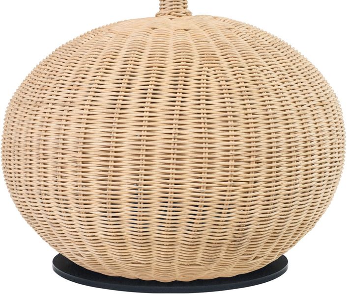 RITA, Designer Rattan Stehlampe rund, Kugellampe