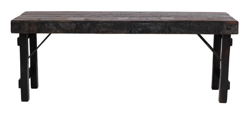 Vintage Sitzbank Holz schwarz, Klappbank B 119 cm