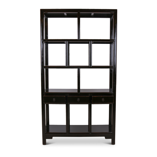 Matz Möbel Landhaus Regal antik schwarz H 229 cm
