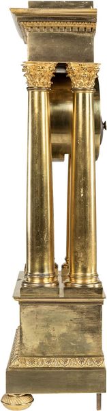 28, Säulenuhr gold Messing, Tischuhr