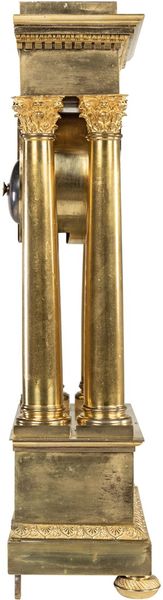 28, Säulenuhr gold Messing, Tischuhr