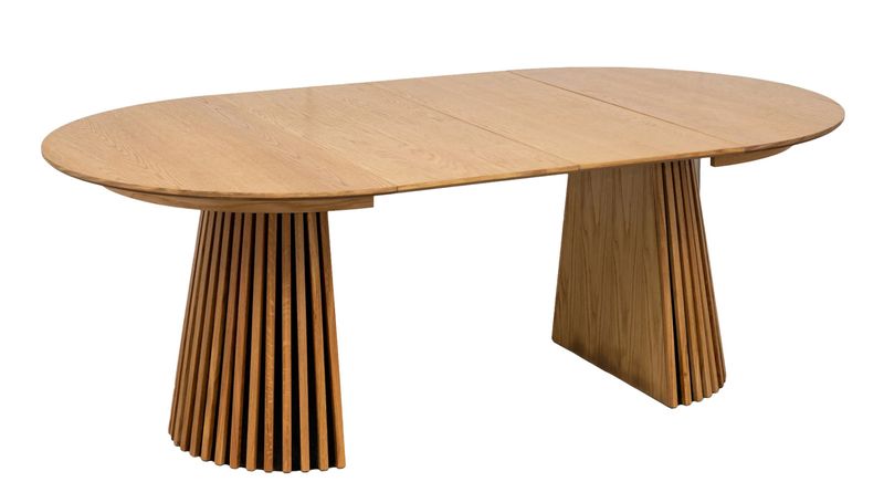 Esstisch SAIKA hell rund 120-200 cm Holz ausziehbar
