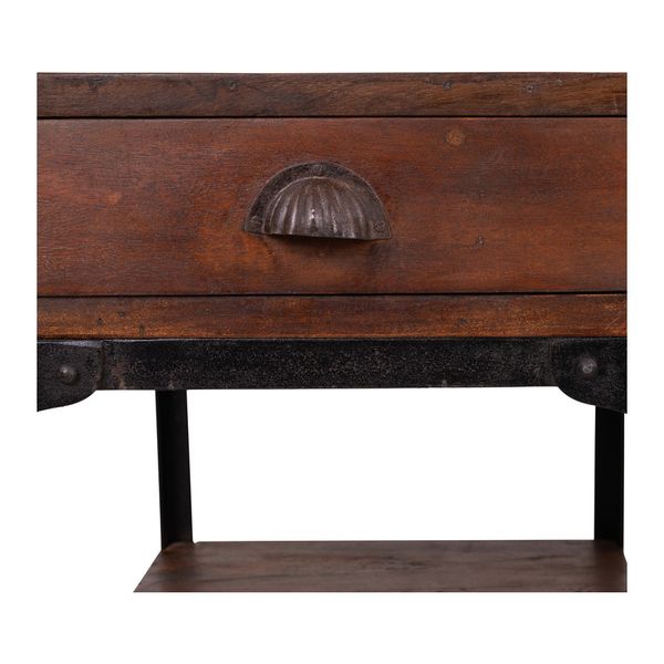 TILL, Schreibtisch B 120 cm Holz Metall Industriedesign