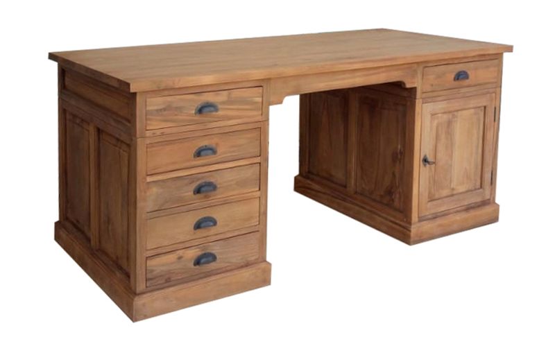 MELLI, Schreibtisch Teak Landhausstil Klassiker