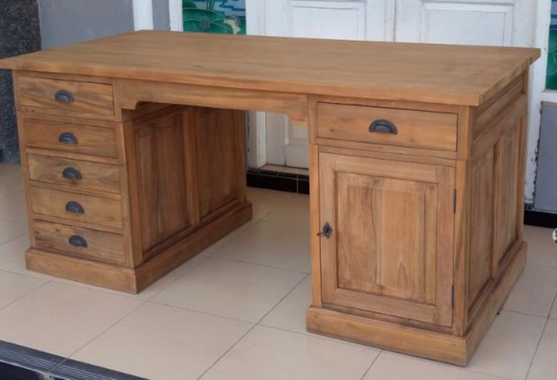 MELLI, Schreibtisch Teak Landhausstil Klassiker