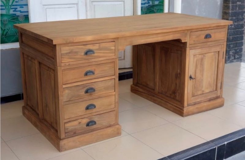 MELLI, Schreibtisch Teak Landhausstil Klassiker