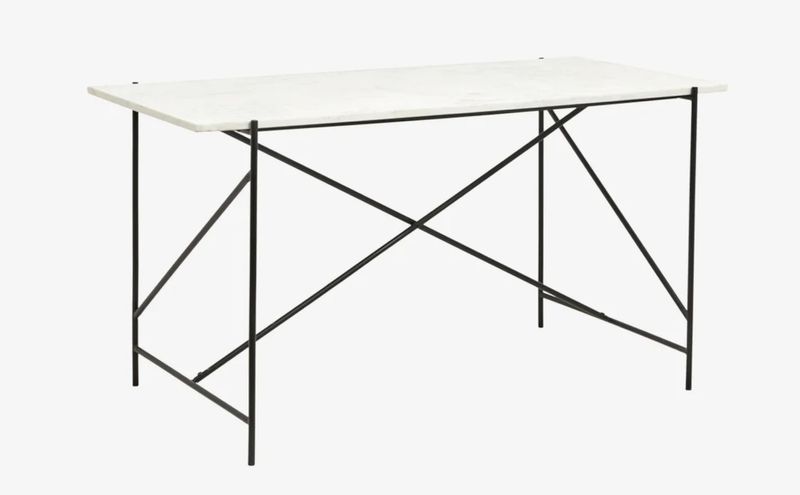 LUCI, weißer Schreibtisch Marmor-Stahl