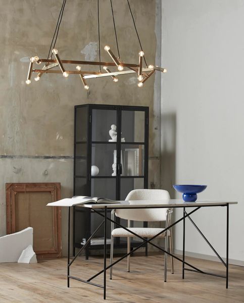 LUCI, weißer Schreibtisch Marmor-Stahl