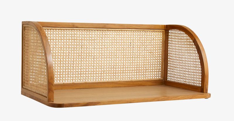 GELI, moderner Wandschreibtisch Rattan Holz, kleiner Schreibtisch für die Wand