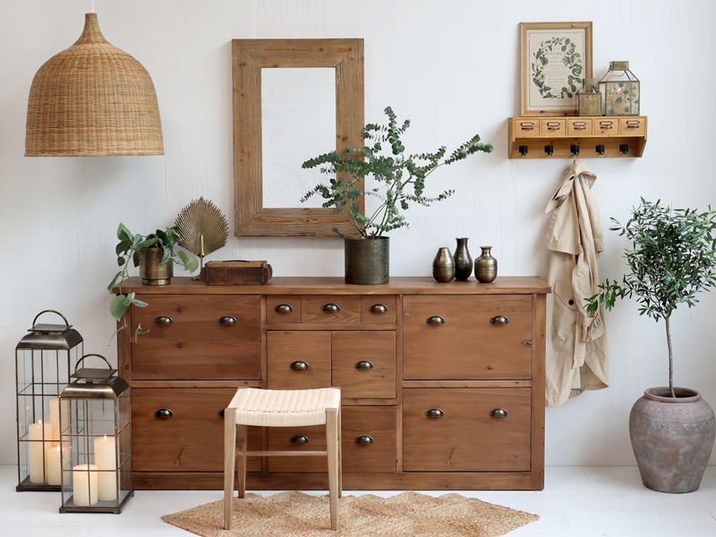JIM, Rustikaler Schuhschrank mit Schubladen vintage Landhaus Style