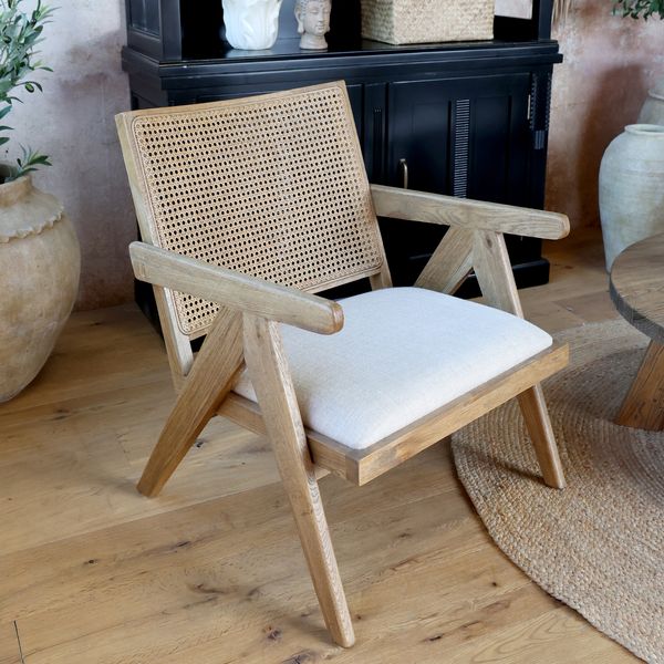 Matz Möbel Sessel JENNY Rattan Lounge-Sessel im Landhausstil