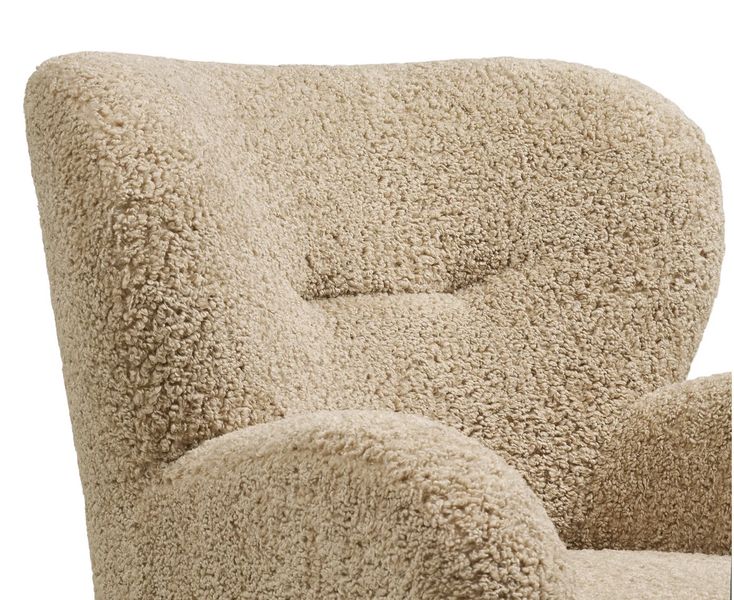 Plüschstoff Sessel LUNA hellbraun