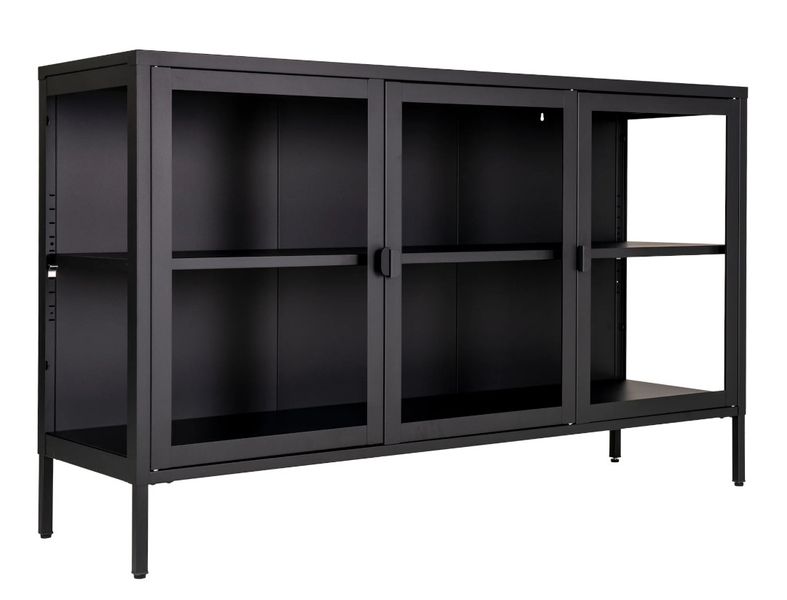 SINA, Sideboard-Vitrine Metall mit Glastüren, Anrichte