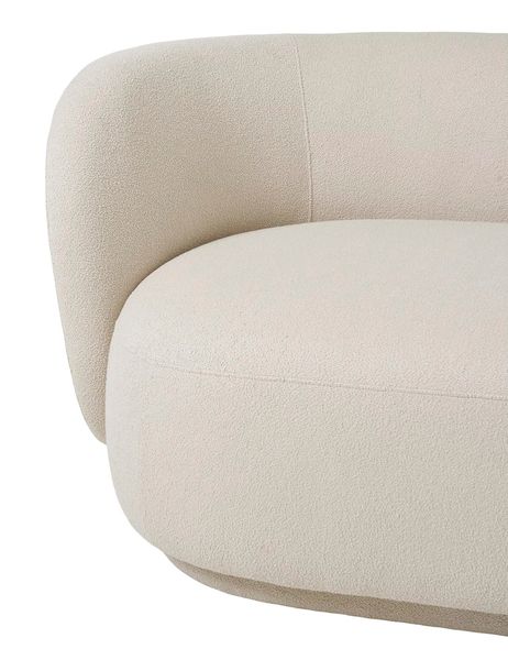 KONO, Plüschiges Stoffsofa B 180 cm beige-sand halbrund