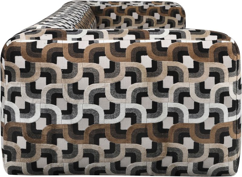 KAIN, Stoff Sofa 3 Sitzer braun-beige gemustert, Designer Sofa