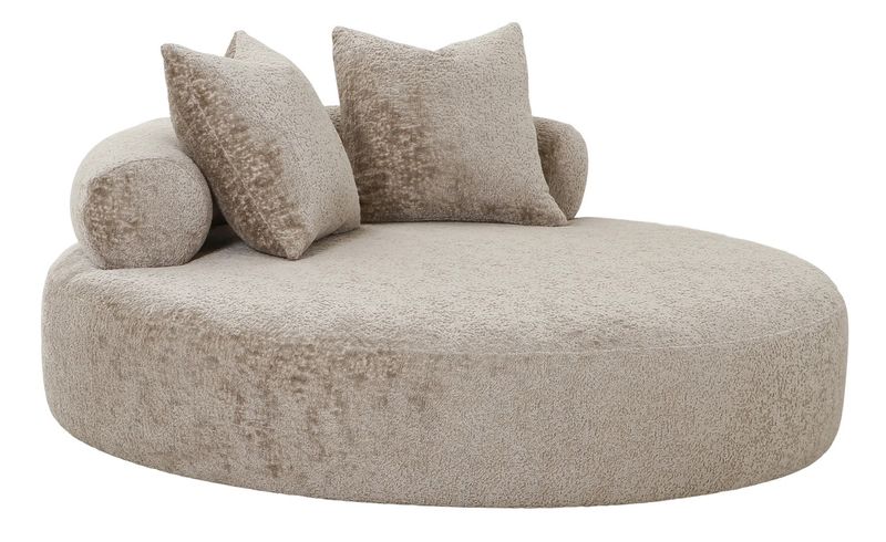 AIRA, Polsterliege, Tagesbett dunkel-beige rund D 160 cm