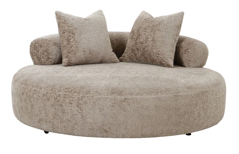 AIRA, Polsterliege, Tagesbett dunkel-beige rund D 160 cm