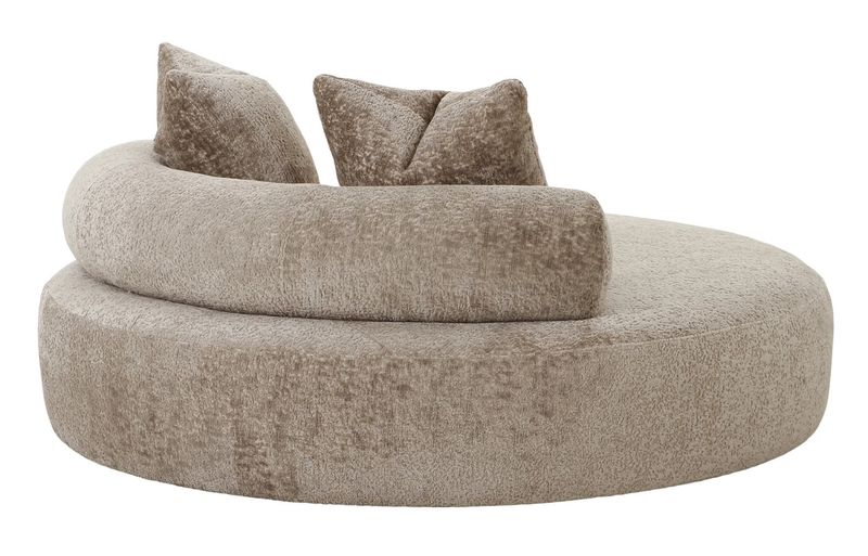 AIRA, Polsterliege, Tagesbett dunkel-beige rund D 160 cm