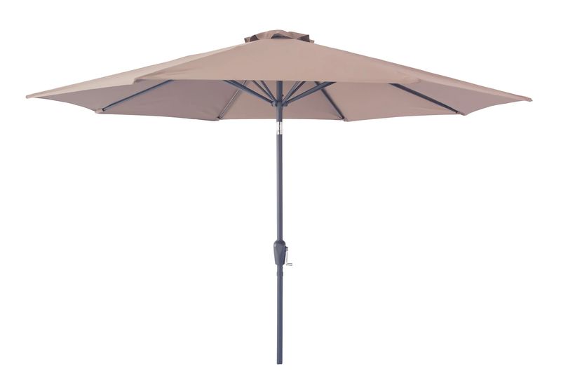ETTA, Sonnenschirm rund D 300 cm beige Polyester & Metallgestell
