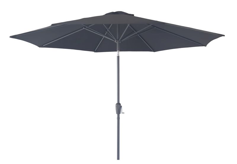 ETTA, Sonnenschirm rund D 300 cm schwarz Polyester & Metallgestell