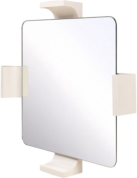 Keramik Spiegel KANA creme-weiß quadratisch 105 cm, Designermöbel
