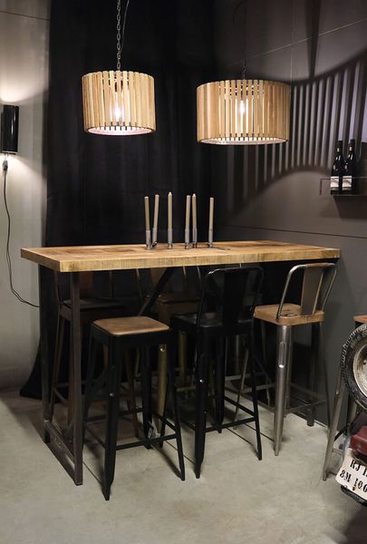 RAJA, Stehtisch Holz-Metall Industriedesign