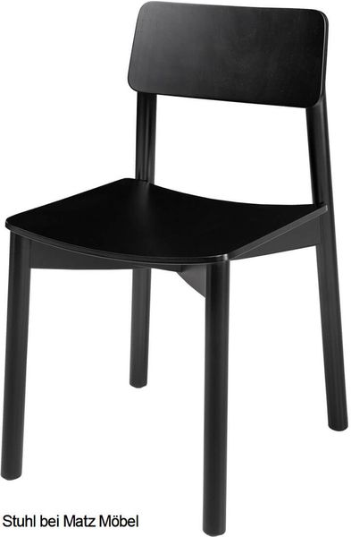 STINA, Stuhl matt schwarz Holz, 2 Stück, Designer Holzstuhl