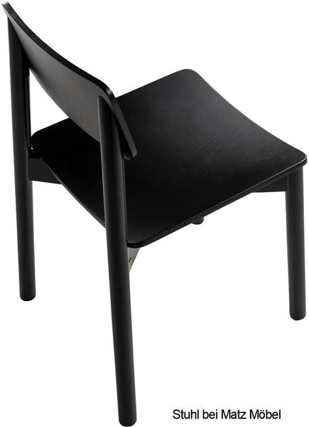 STINA, Stuhl matt schwarz Holz, 2 Stück, Designer Holzstuhl