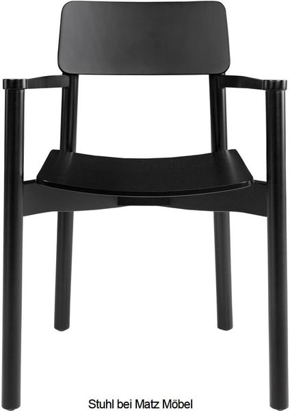 TINE, Designer Stuhl schwarz Holz 2 Stück, Armlehnstuhl
