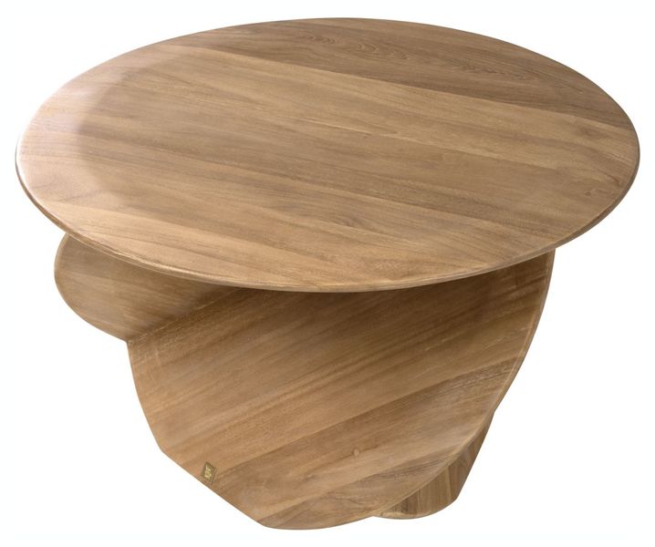 TANA, Designer Couchtisch rund Massivholz mit Flügelbeinen