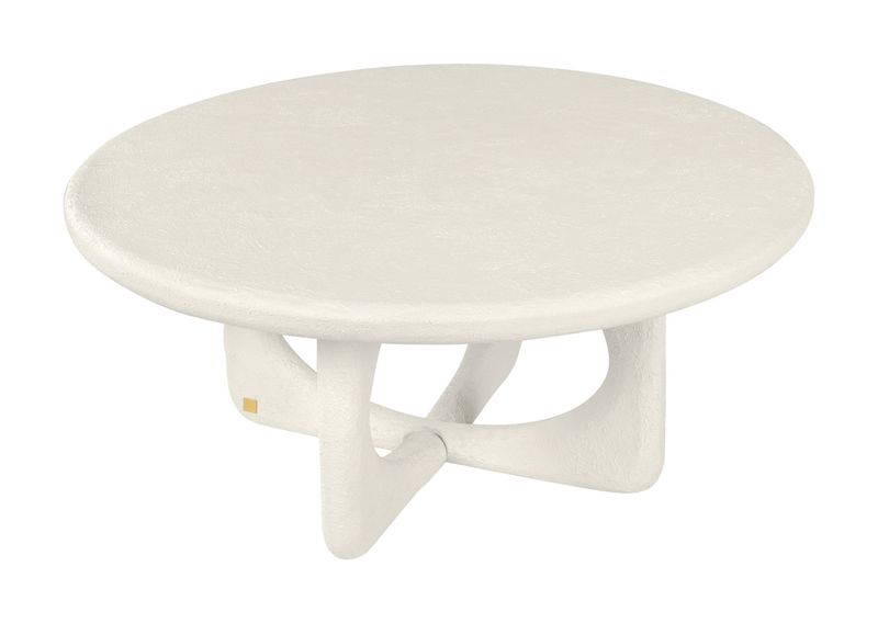 TEO, weißer Designer Couchtisch rund 90 cm, Designermöbel