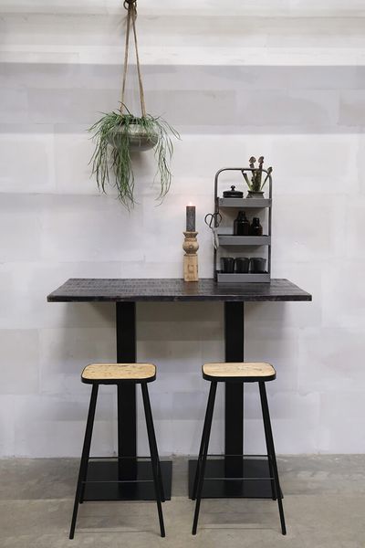 CLEO-Tischplatte 130*70*3 cm rechteckig Massivholz schwarz