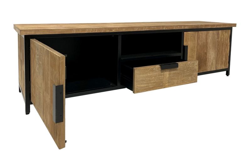 TOM, Industriedesign TV- Sideboard Holz Metall, Media-Lowboard