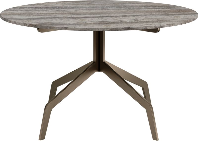 TRAVIS, Couchtisch rund D 70 cm Travertin-Edelstahl