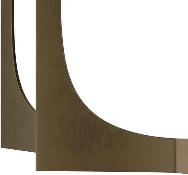 TRAVIS, Konsolentisch halbrund B 120 cm Travertin-Edelstahl