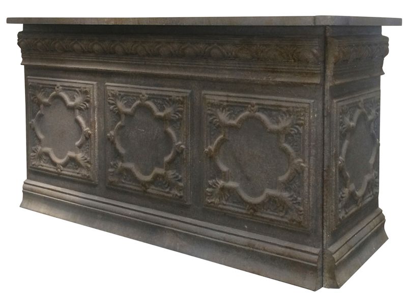 ULLA, Ladentresen, Tresen shabby dunkelbraun, vintage Möbel