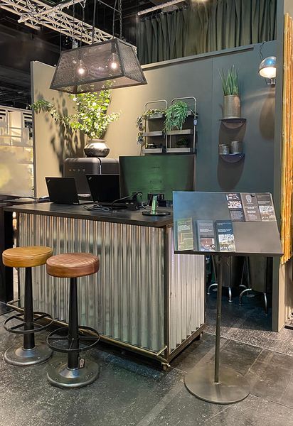 TRINE, Recycling Bartresen auf Rädern, rollbare Theke Industriedesign