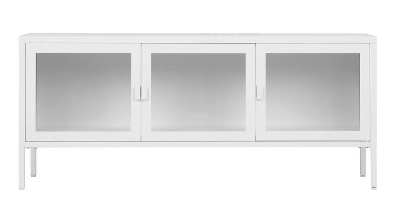 TV-Lowboard Vitrine BANE weiß Metall B 130 cm