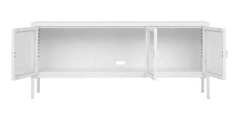 TV-Lowboard Vitrine BANE weiß Metall B 130 cm