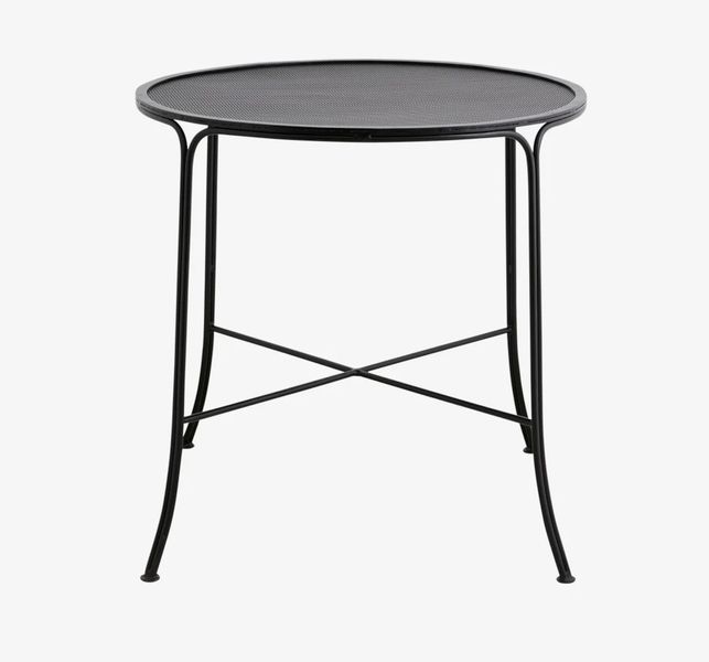 VIO, Gartentisch schwarz rund Metall Landhausstil