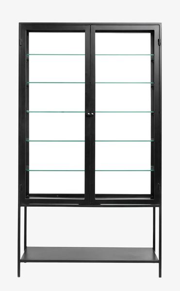 JETTE, hochbeinige Metall Vitrine mit Regal H 198 cm