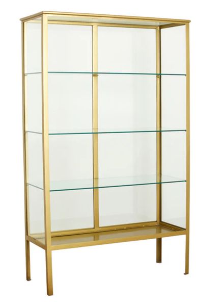 Matz Möbel Vitrine AYU gold, offener Schrank Glas