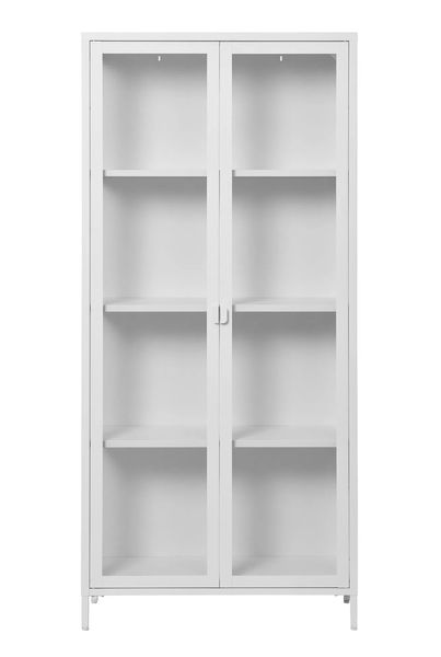 Vitrine BANE weiß Metall H 175 cm