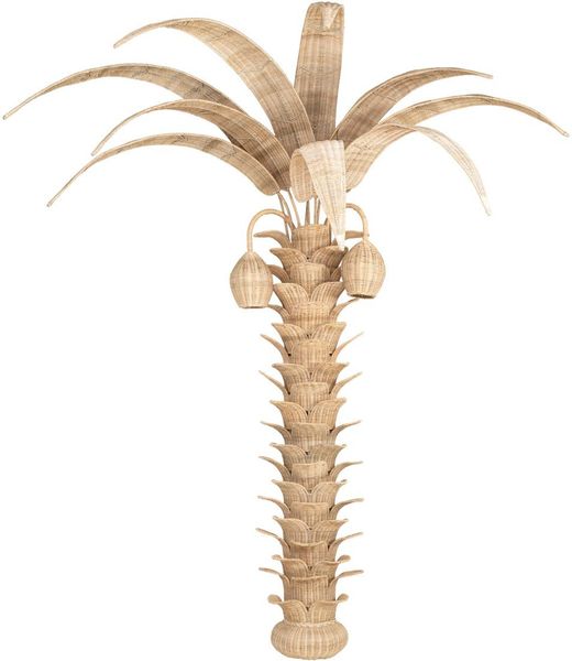 ALMA 2, Große Wandlampe aus Rattan "Palme"